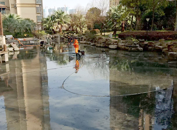 峡江景观池淤泥清理